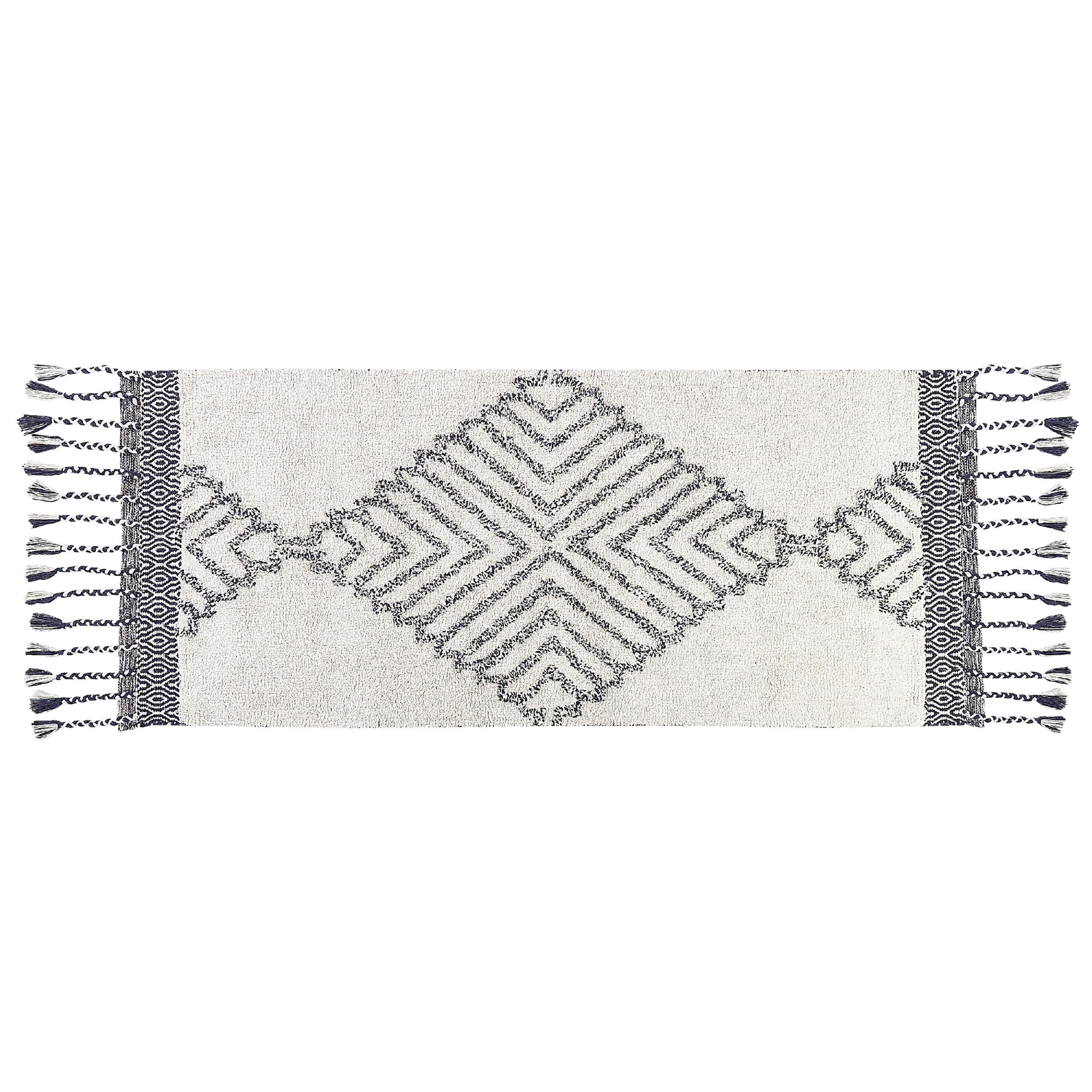 KURZFLOR-TEPPICH Eray 150/80 cm - Weiß, Textil (80/150cm) - Beliani