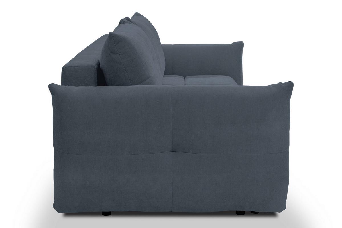 BETTSOFA MODA Blau Chenille-Stoff mit Schlaffunktion - Blau, Holz (245/86/110cm) - MASSENO