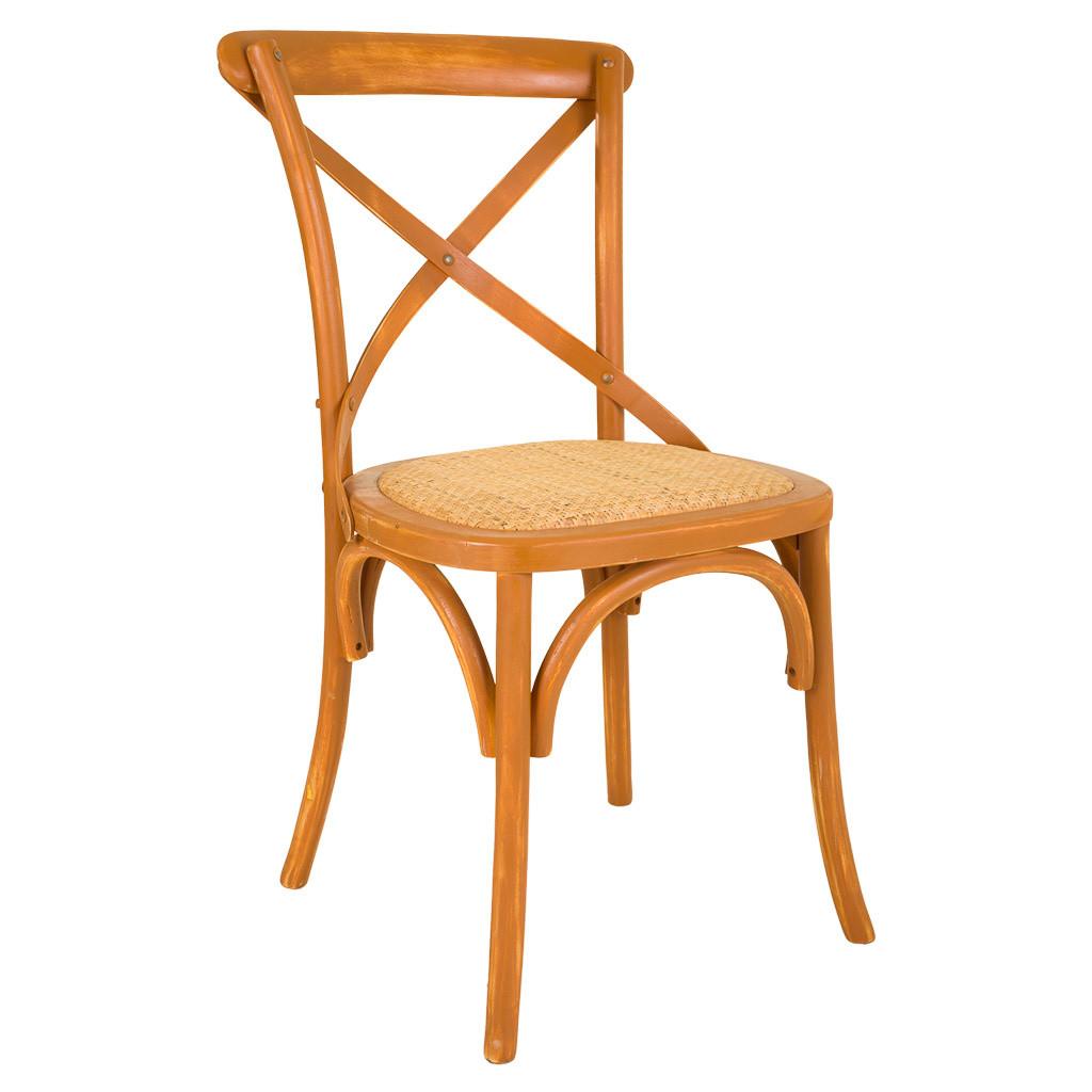 STUHL aus Holz und Rattan, braun, 44x42x46cm - Braun, Holz (44/88/42cm) - Wanderlust