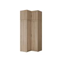 ECKKLEIDERSCHRANK Elena 2D + Schrankaufsatz - Silberfarben/Sonoma Eiche, Holzwerkstoff/Kunststoff (98/246/98cm) - MIRJAN24