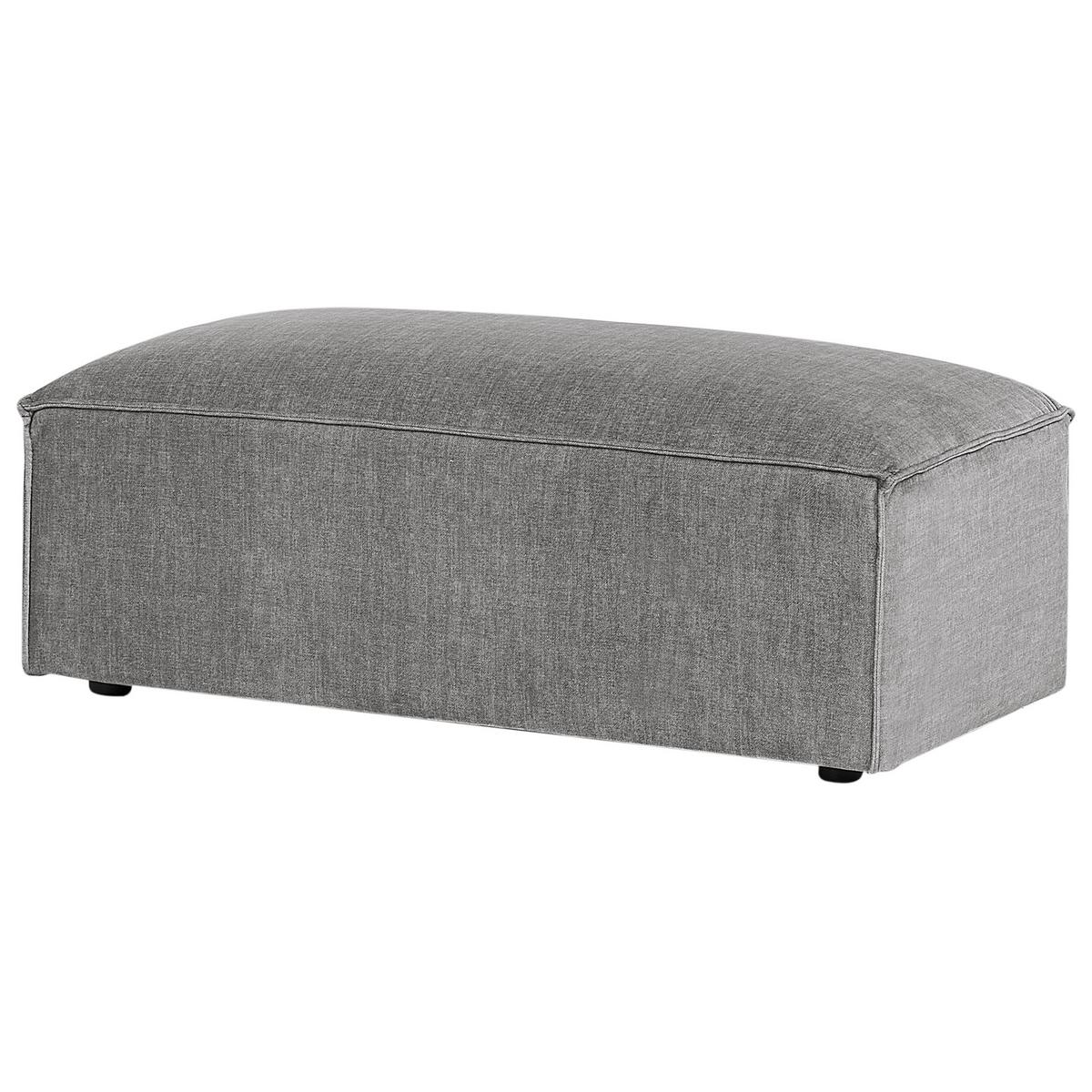 ECKSOFA Modul 4-Sitzer rechtsseitig Grau Stoff mit Ottomane Hellnar - Dunkelgrau, Textil (176/364cm) - Beliani