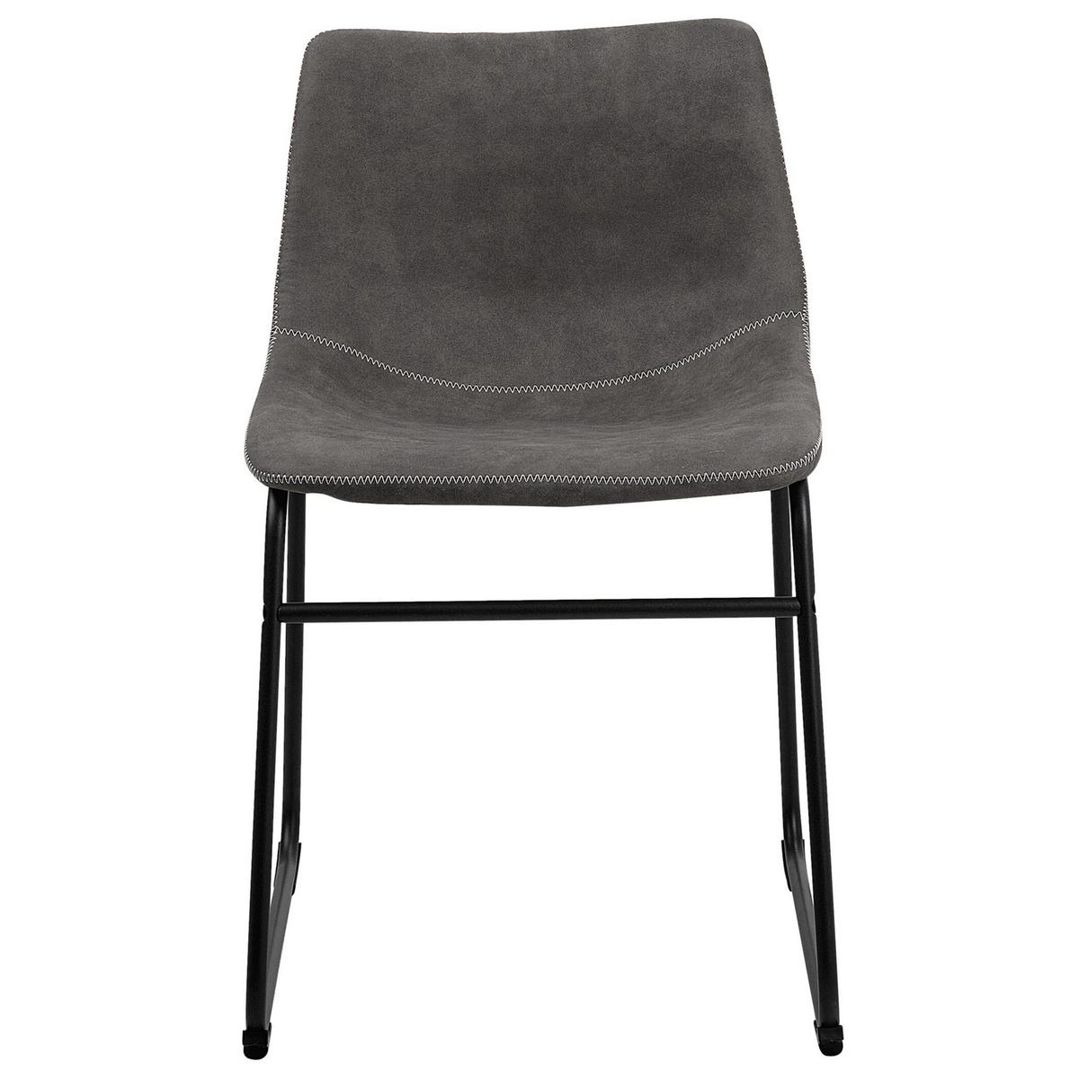 ESSZIMMERSTUHL 2er-Set Polsterbezug Grau Batavia - Grau, Textil/Metall (45/74/44cm) - Beliani