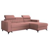 ECKSOFA Milano, Seite: Rechts 2R+LC - Schwarz/Rosa, Holz/Textil (172/236cm) - MIRJAN24