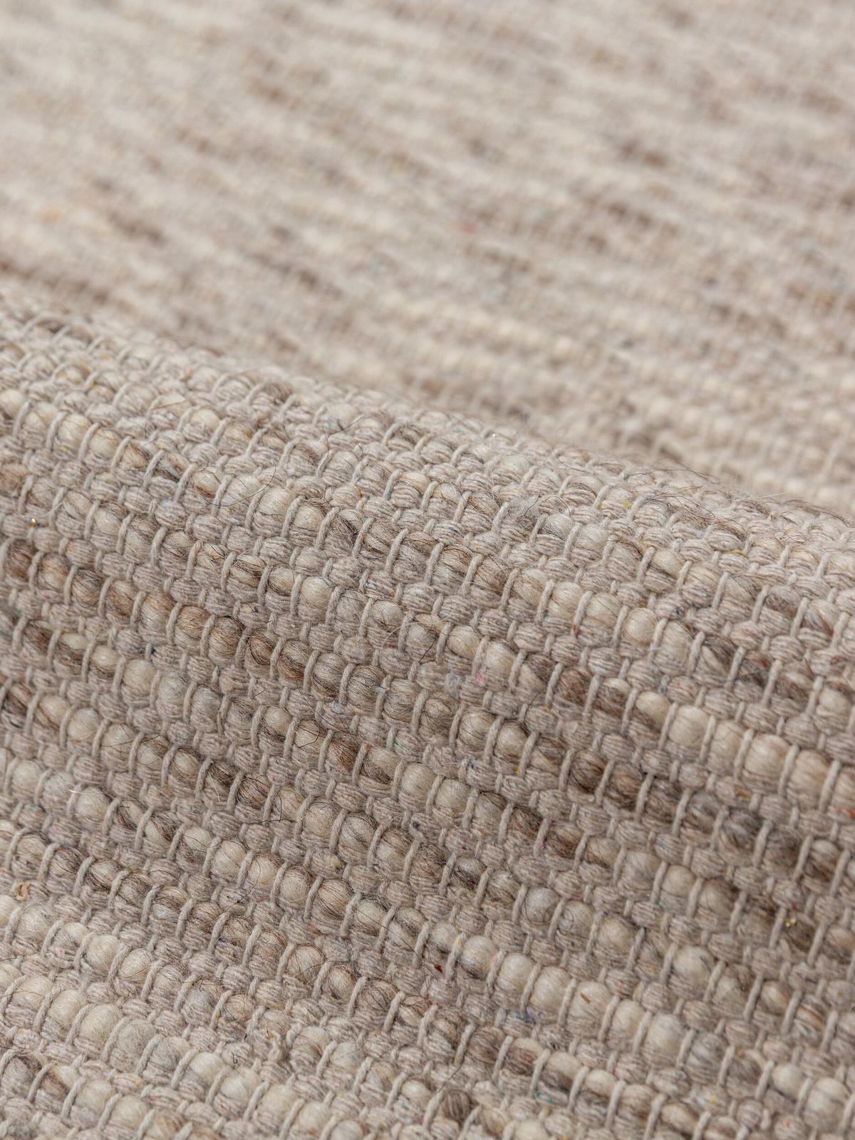 FLACHWEBTEPPICH handgewebt CALDER, Zopfbordüre, Beige-Braun, 120 x 170 cm - Beige, Textil (120/170cm) - KADIMA DESIGN