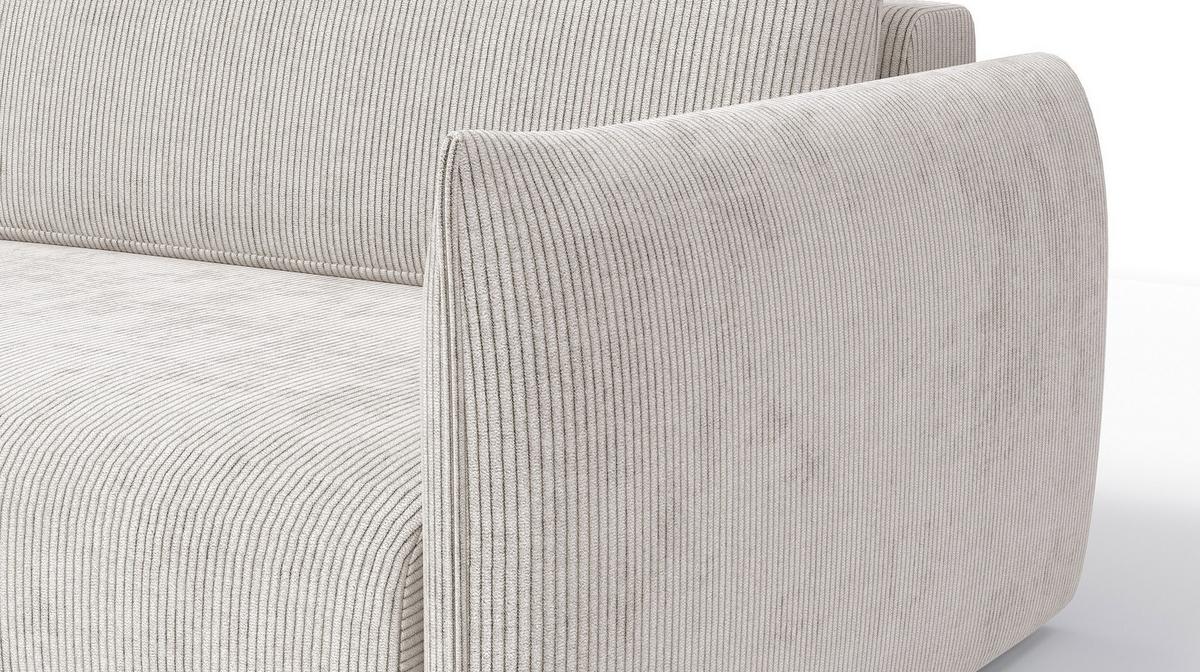 ECKSOFA TAUER 3-Sitzer rechts, perlweiß - Schwarz/Weiß, Holz/Textil (248/173cm) - Wozimo