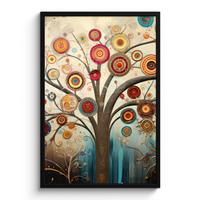 POSTER MIT RAHMENGERAHMTES BILD Baum - Baum des Lebens - Farbe 60x90 cm - Braun, Papier (60/90cm) - MuchoWow