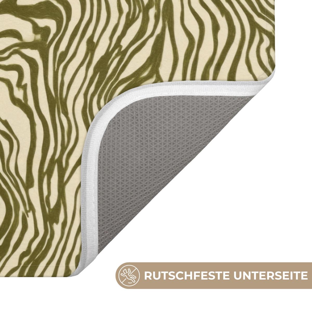 BADEMATTE Abstrakt - Marmor - Grün 80x50 cm - Dunkelgrün, Textil (80/50cm) - OnlyWow