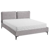 POLSTERBETT Sombra, Doppelbett 160x200 cm mit Taschenfedernmatratze 26 cm, Chenille-Stoff, Grau - Grau, Metall (160/200cm) - Beautysofa