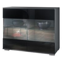 KOMMODE Bari Schwarz Hochglanz - Schwarz Hochglanz, Holzwerkstoff (92.5/75.5/35cm) - Vladon
