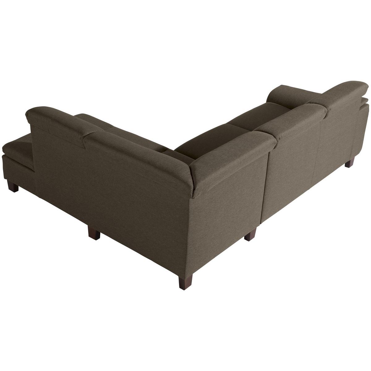ECKSOFA mit Ottomane rechts Kaylil Flachgewebe sahara - Sahara, Kunststoff (187/247cm) - 58aufmkessel