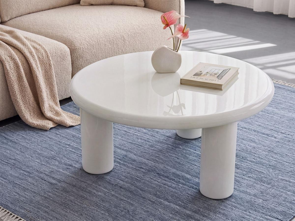 COUCHTISCH Cremeweiß Itasca - Creme/Weiß, Holzwerkstoff (80/80/35cm) - Beliani