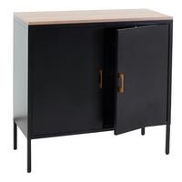 KOMMODE -2 Schwarz - Schwarz, Metall (90/90/40cm) - MCW