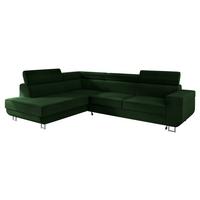 ECKSOFA Fonti, Seite: Links - Dunkelgrün, Holz/Textil (253/188cm) - MIRJAN24
