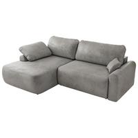 ECKSCHLAFSOFA CUBO L Hellgrau Velvet - links - Hellgrau/Schwarz, Kunststoff/Textil (273/187cm) - MKS