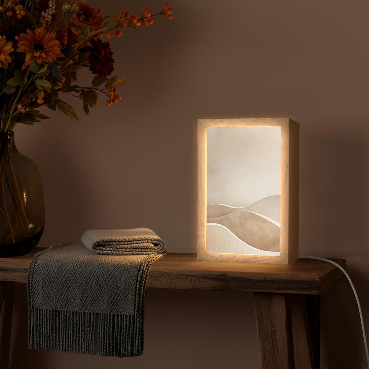 TISCHLEUCHTE Beige - Natur - Abstrakt - Modern 20x30 cm - Champagner, Holzwerkstoff (8/20/30cm) - OnlyWow