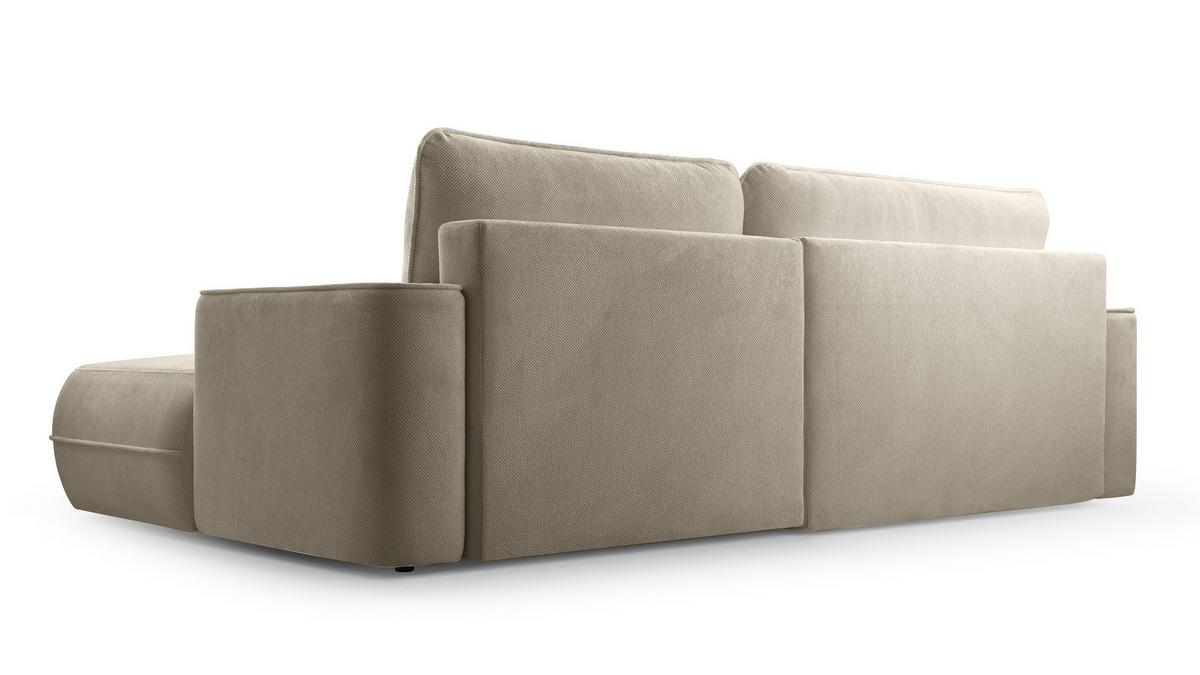 ECKCOUCH L Form Peoni Beige 267/168/87 cm mit Schlaffunktion R - Beige/Schwarz, Kunststoff/Textil (267/168cm) - AX Living
