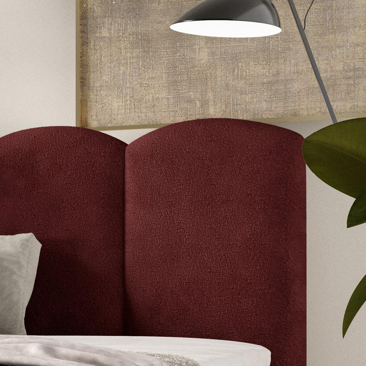 POLSTERBETT Bero, 200x200, Bouclé-Stoff, Dunkelrot - Dunkelrot, Textil (200/200cm) - Beautysofa