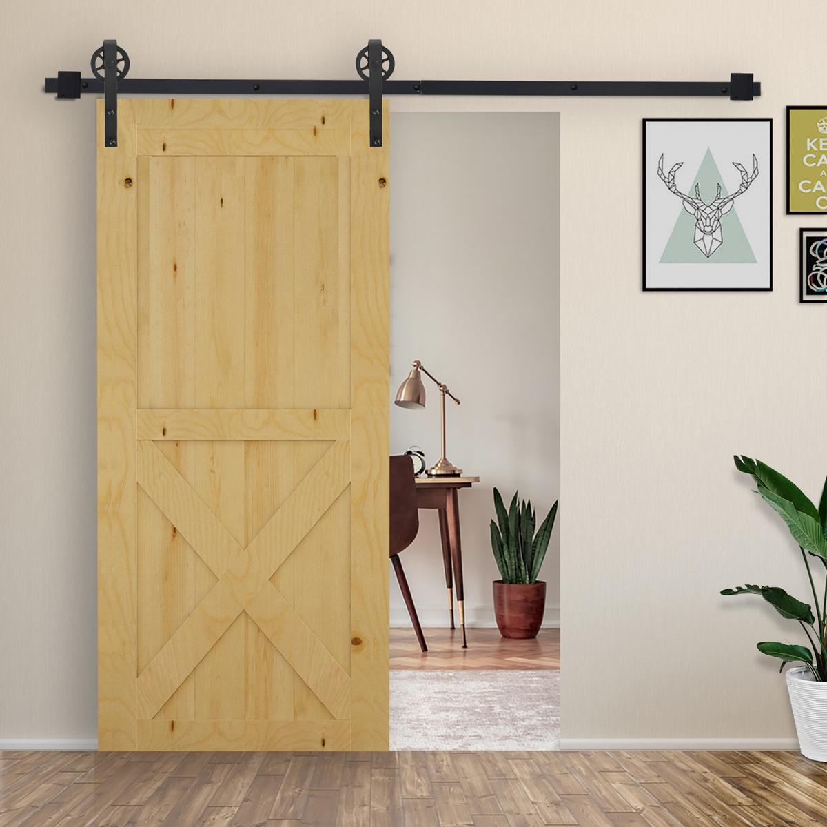 SCHIEBETÜRSYSTEM - Schwarz, Metall (4/0.6/200cm) - HOMCOM
