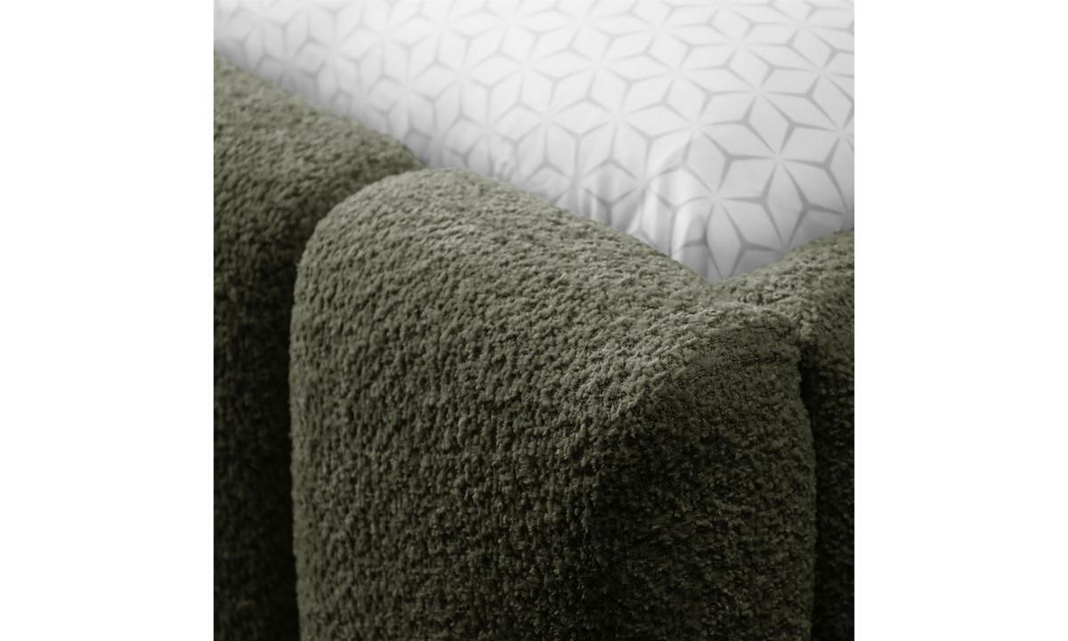 POLSTERBETT ELENA 160x200 cm Olivgrün (Anthology 12), 34 Holzlatten, Kopfteil 108 cm - Grün, Textil (160/200cm) - Lookway