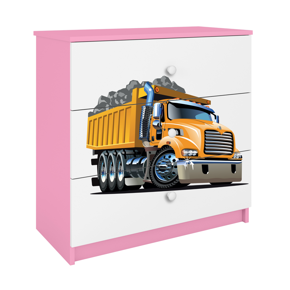 KOMMODE Babydreams Lastwagen 81/81/41 - Rosa, Holzwerkstoff (81/81/41cm) - RAUMHIRSCH FURNITURE