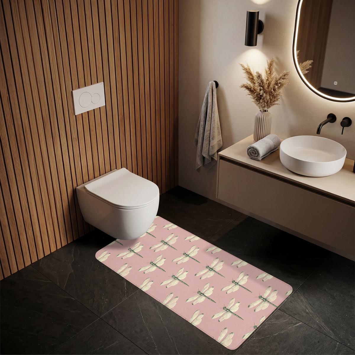 BADEMATTE Lillibells - Muster - Rosa Badteppich 60x120 cm - Rosa, Textil (60/120cm) - OnlyWow