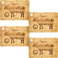 STEAKBRETT 23/33/2 cm, Bambus - Braun, Holz (23/33cm) - Dunedesign