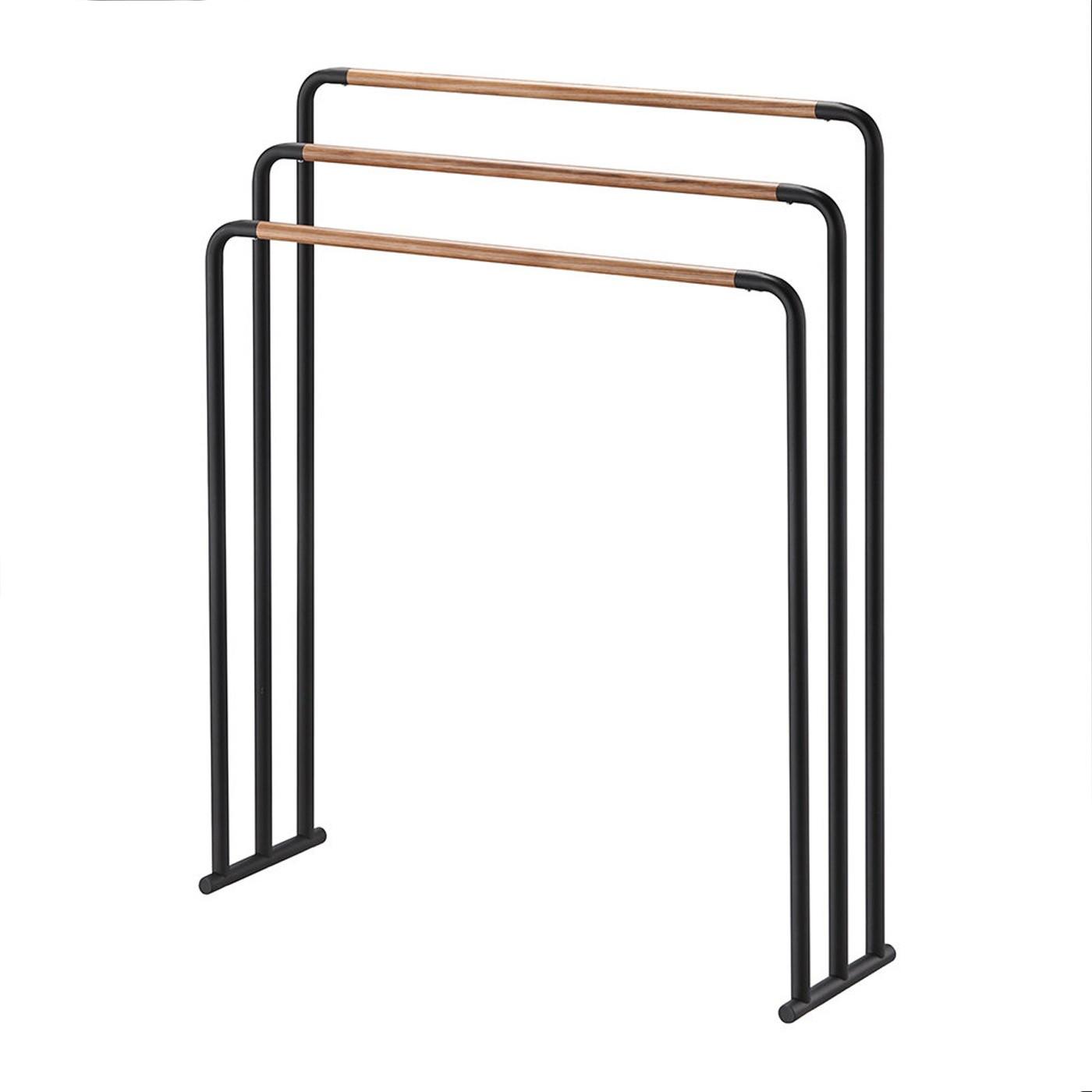 HANDTUCHHALTER aus Metall mit 3 Stangen - 70/19/83 cm - Schwarz, Metall (19/83/70cm) - Yamazaki