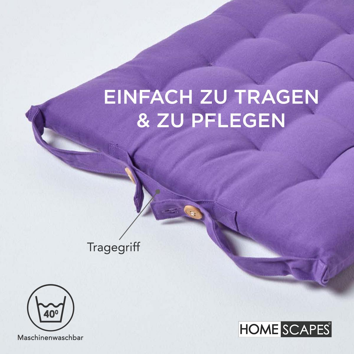 STUHLKISSEN 6er-Set lila 40/40/6,5 cm - Lila, Textil (40/40/6.5cm) - Homescapes