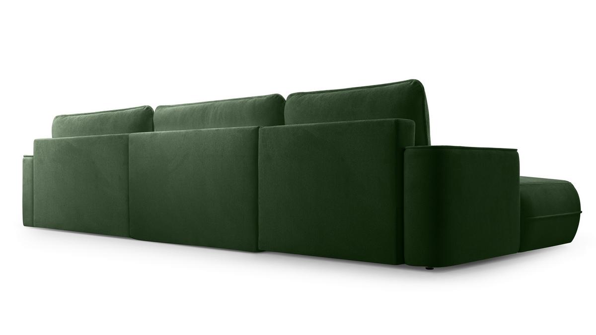 WOHNLANDSCHAFT Peoni Grün 364/168/87 cm mit Schlaffunktion - Schwarz/Grün, Kunststoff/Textil (364/87/168cm) - AX Living