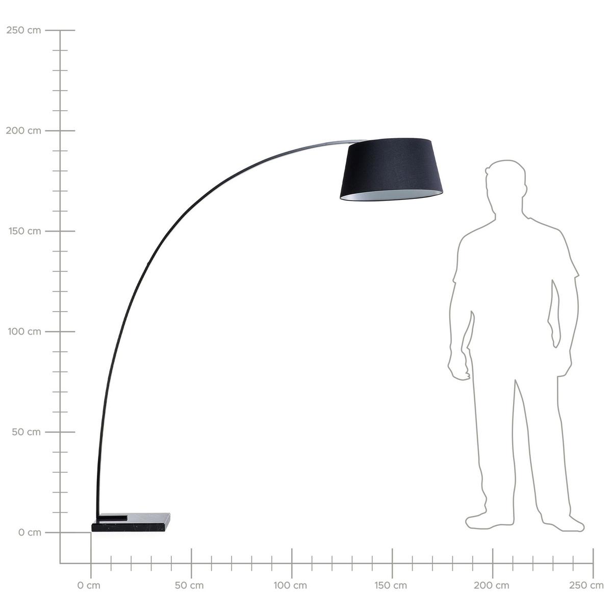 STEHLAMPE Benue 50/160/188 cm - Schwarz, Metall (50/160/188cm) - Beliani