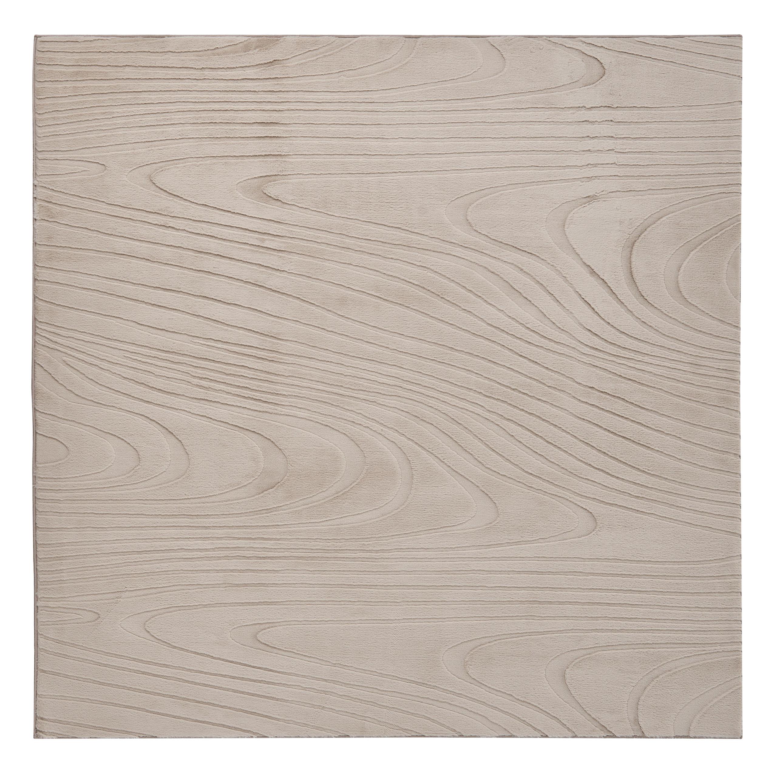 KUNSTFELLTEPPICH Beige 160/160 cm Ontake - Beige, Kunststoff (160/160cm) - Beliani