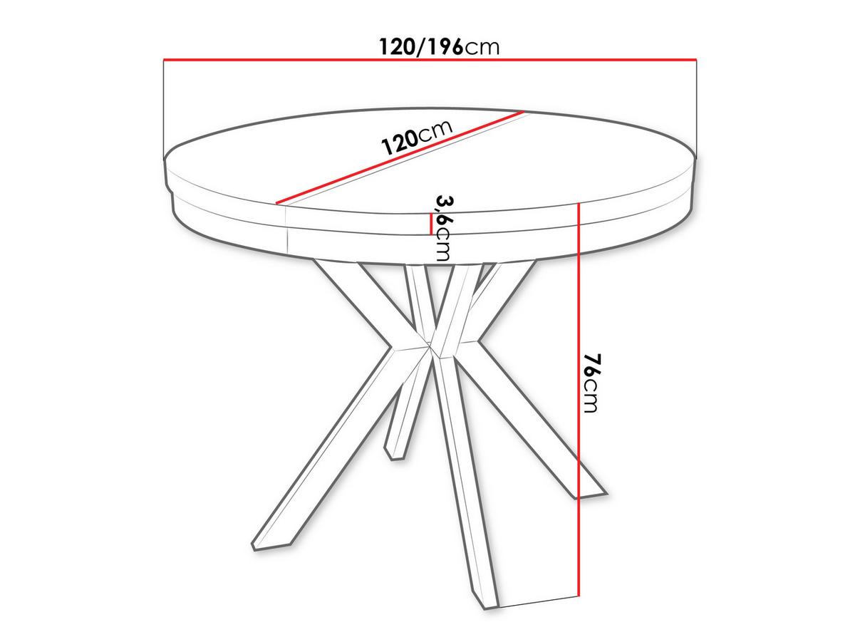 ESSTISCH ausziehbar Edder Cashmere 120 - Kaschmir/Weiß, Holzwerkstoff/Metall (120/120/76cm) - MIRJAN24