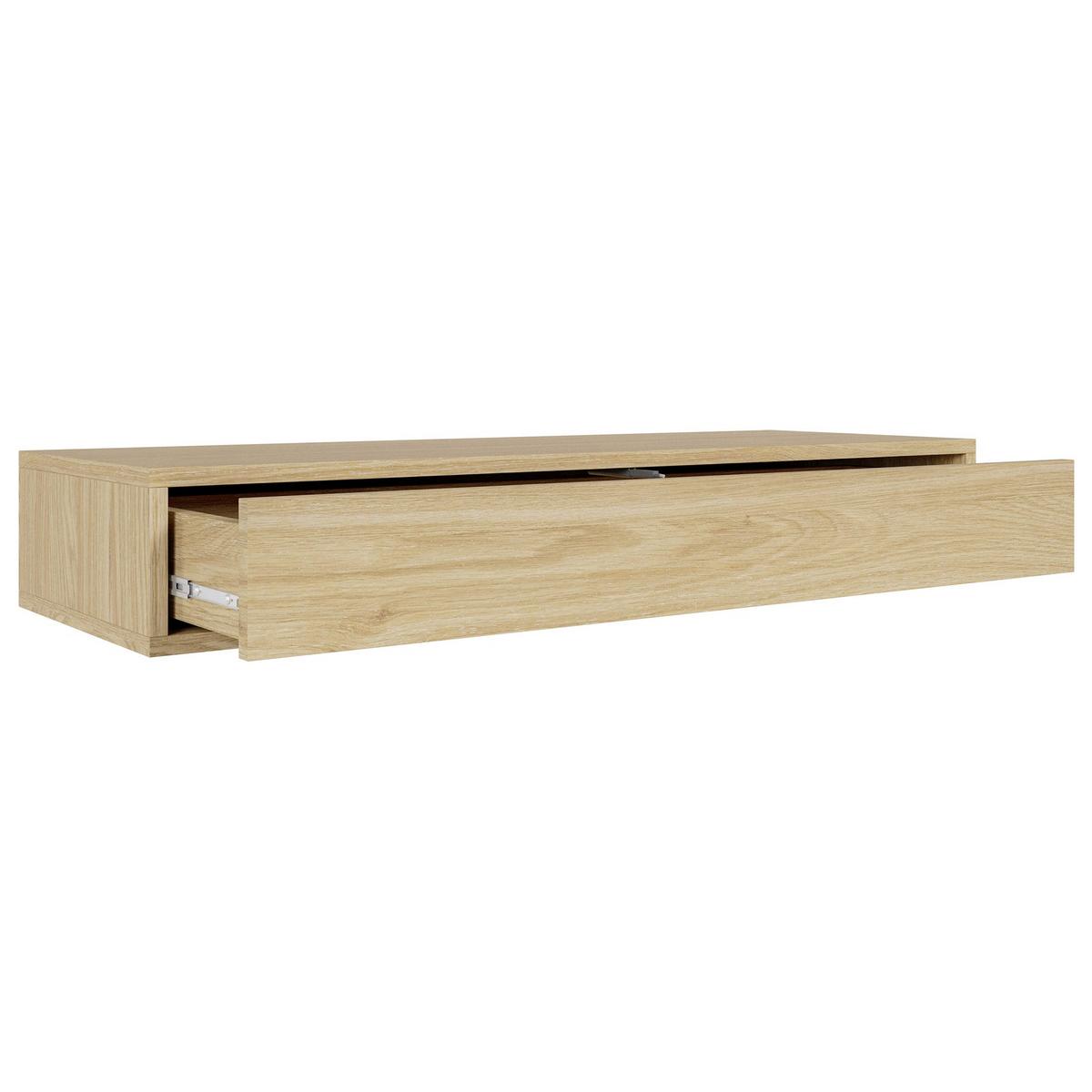 WANDKONSOLE Sanva Eiche geölt Optik 90 cm - Beige, Holzwerkstoff (90/17/35cm) - Selsey