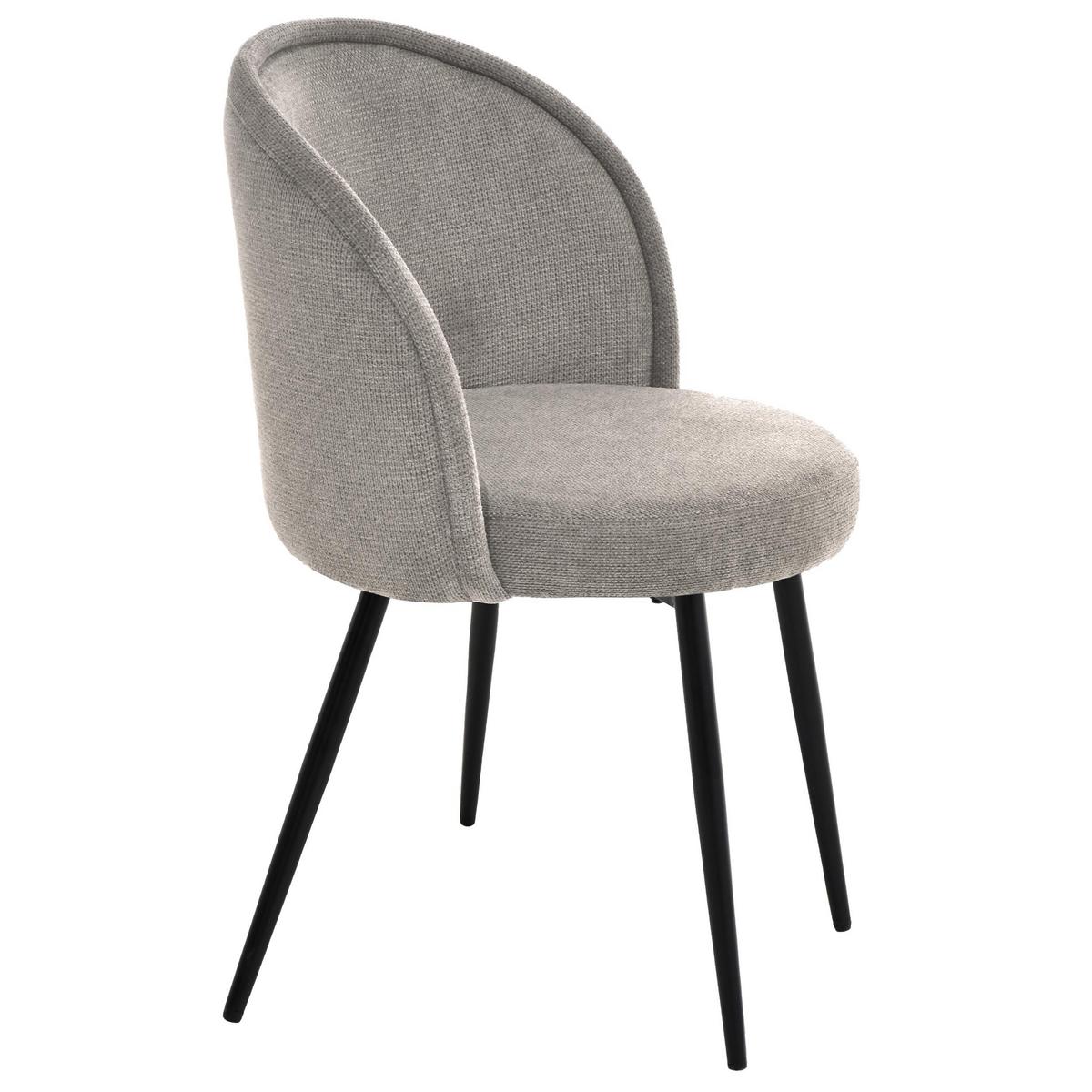 STÜHLE Gappo, Polsterstuhl mit gepolsterter Rückenlehne, Metallbeine, Dunkelbeige - Schwarz/Cappuccino, Metall (52/77/51cm) - Beautysofa