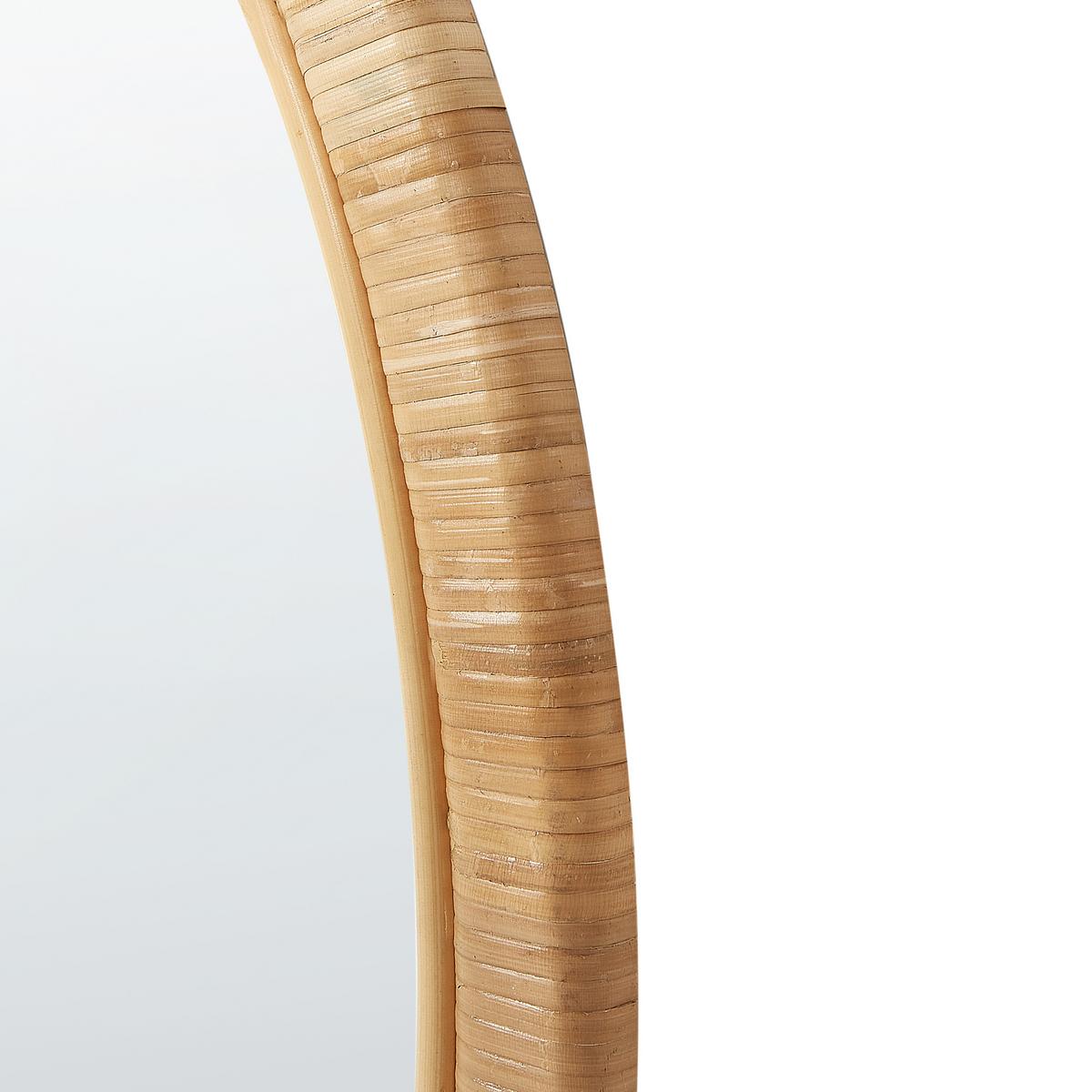 WANDSPIEGEL 80/80 cm Rattan Naturfarben Anlezy - Naturfarben, Naturmaterialien (80/80/2cm) - Beliani
