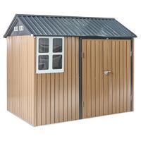 GERÄTEHAUS 248 cm 161 cm Braun Nocciano - Dunkelgrau/Braun, Metall (248/218/161cm) - Beliani