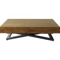 COUCHTISCH Cavetta U höhenverstellbar ausziehbar, Lefkas Eiche 120-200/80/27-76 cm - Alteiche/Schwarz, Holzwerkstoff/Metall (80/200/76cm) - WFL GROUP