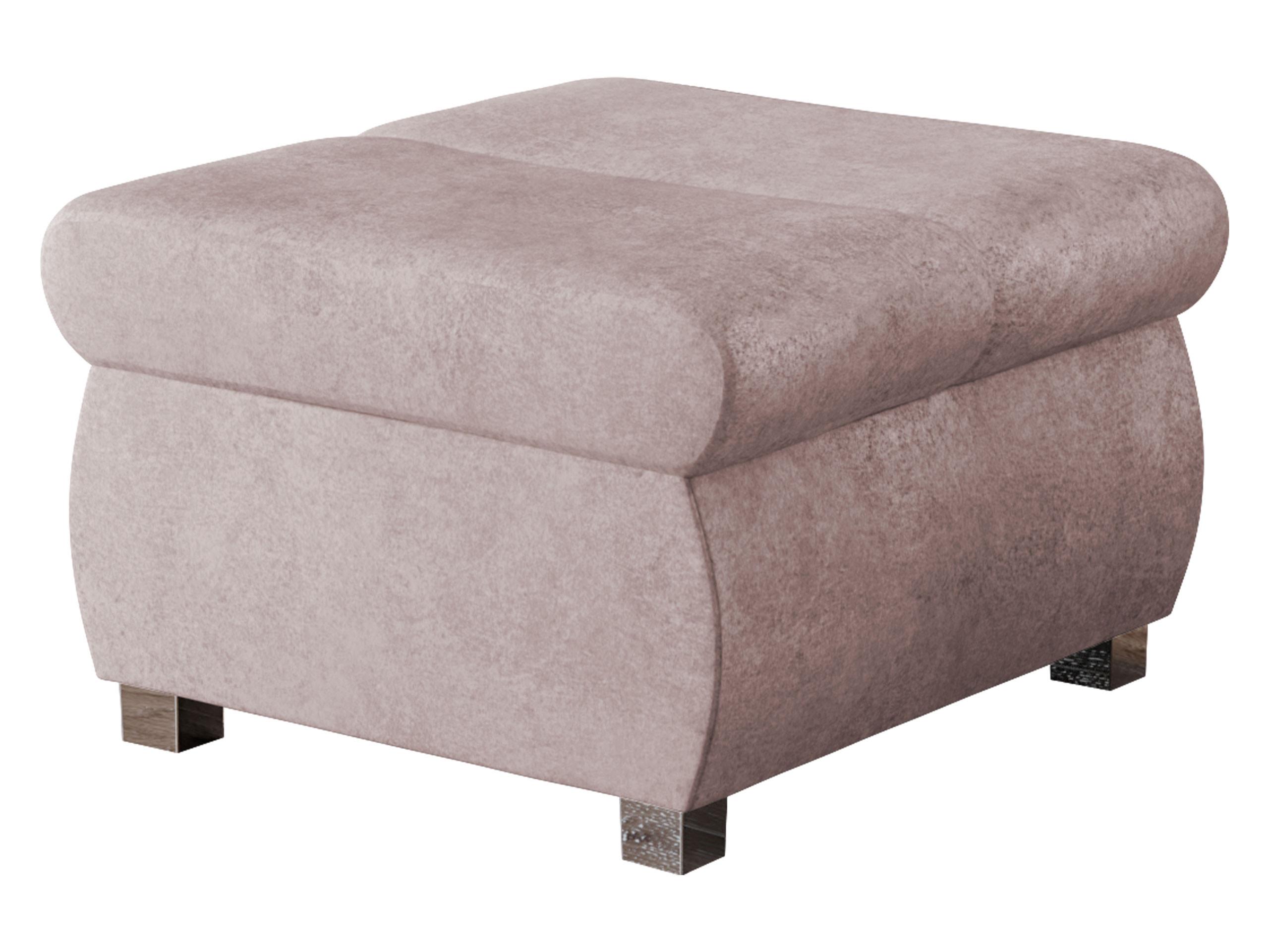 POLSTERHOCKER Bangkok Klein - Hellrosa/Silberfarben, Holz/Kunststoff (60/39/60cm) - MIRJAN24