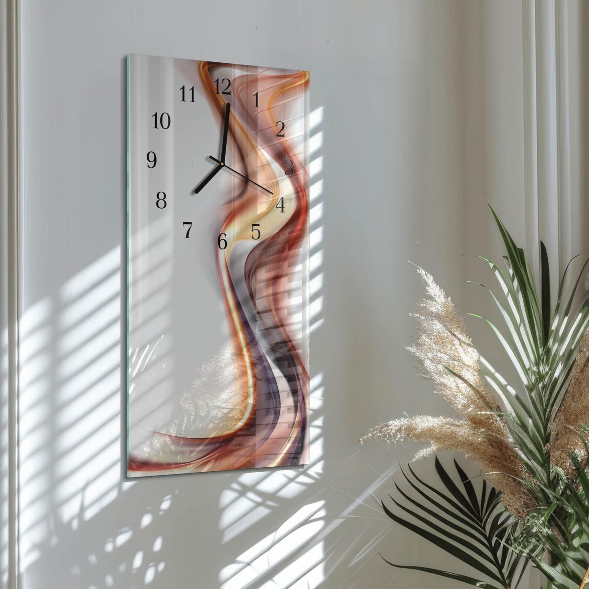 WANDUHR aus Glas 30x60 cm - Abstraktion - Multicolor, Glas (30/60/0.4cm) - TULUP