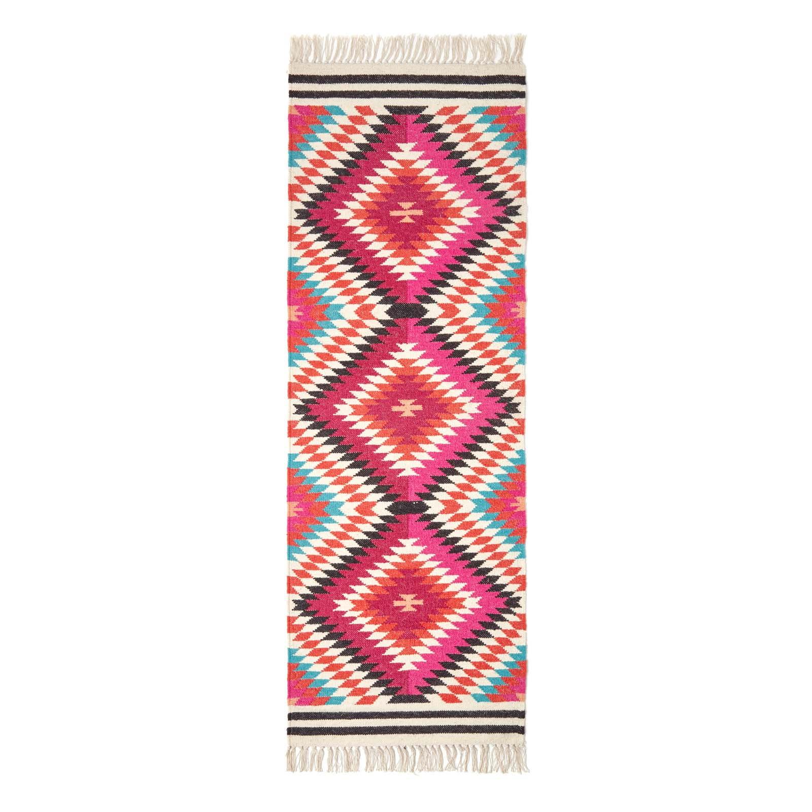 KELIM-TEPPICHLÄUFER Manila handgewebt 66/200 cm - Multicolor, Textil (66/200cm) - Homescapes
