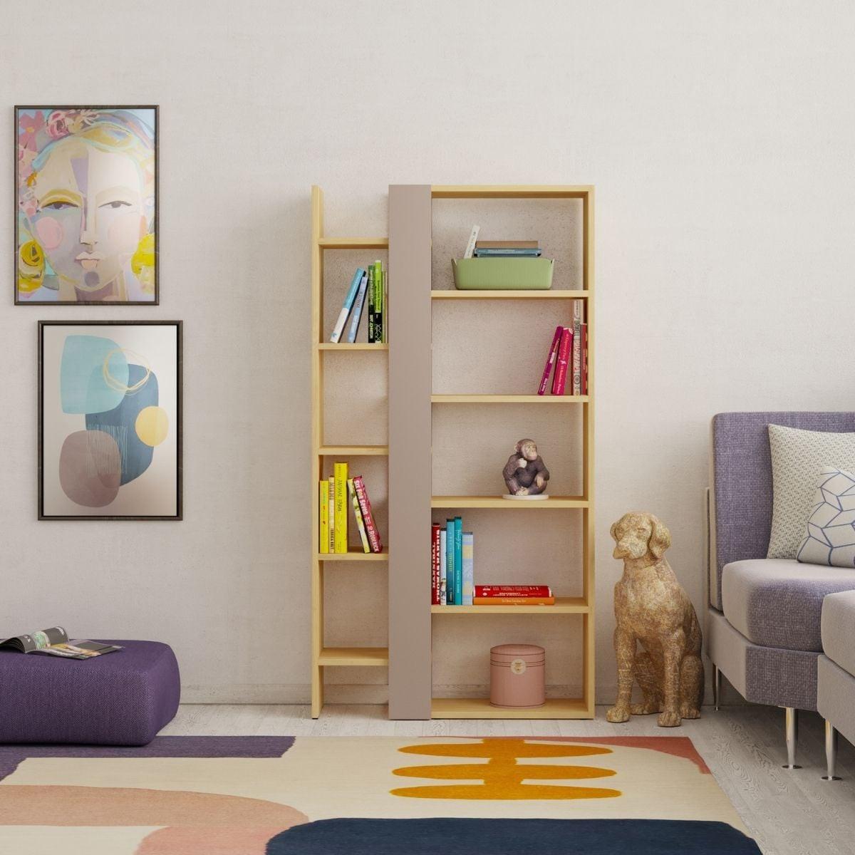 BÜCHERREGAL 5 Ebenen L80 x H152 cm - Axel - Eichefarben, Holzwerkstoff (29.5/152/31cm) - Calicosy