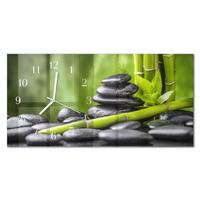 WANDUHR aus Glas 60x30 cm - Zen-Steine - Grün, Glas (60/30/0.4cm) - TULUP