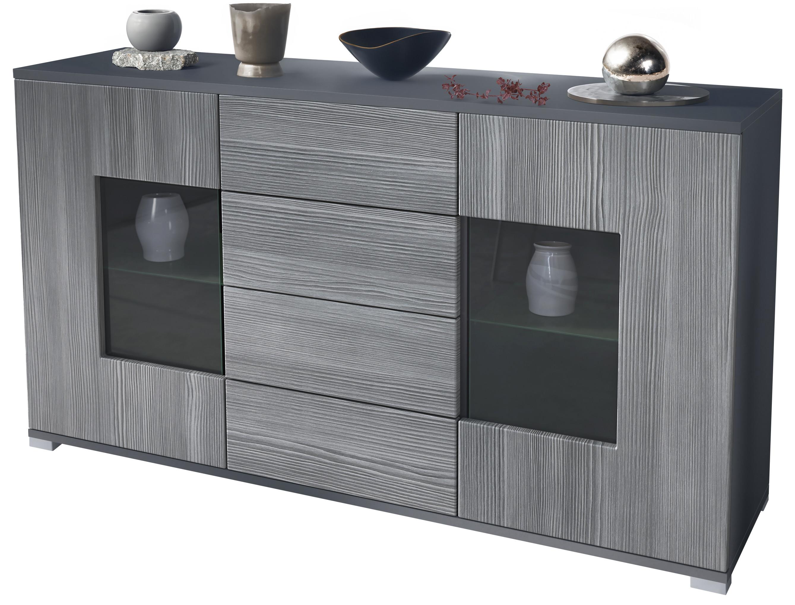 SIDEBOARD Grömitz Avola-Anthrazit - Anthrazit, Holzwerkstoff (138.5/75.5/35cm) - Vladon