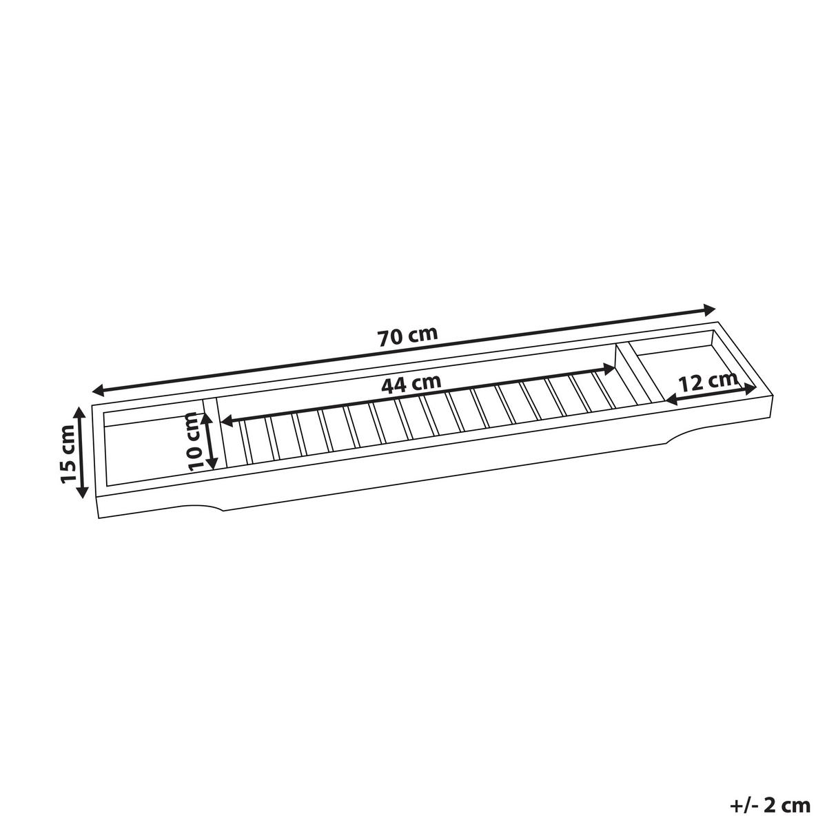 BADTABLETT Bambusholz Hellbraun Cauca - Hellbraun, Holz (70/5/15cm) - Beliani