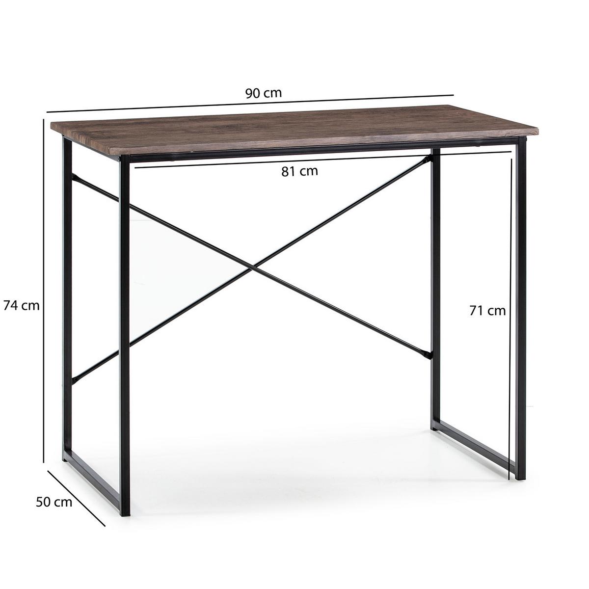 SCHREIBTISCH 90/50/74 Caceres Schwarz - Schwarz, Holzwerkstoff (50/90/74cm) - VS Venta-stock