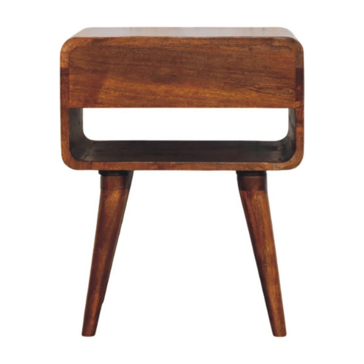NACHTKASTEN Avora Kastanie, 1 Schublade und Offenes Fach, Dunkelbraun - Dunkelbraun/Messingfarben, Holz/Metall (45/56/35cm) - Artisan Furniture