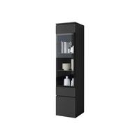 HÄNGEVITRINE Vera 002 mit LED Beleuchtung - Graphitfarben/Alufarben, Holzwerkstoff/Kunststoff (30/130/33cm) - MIRJAN24