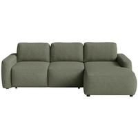 ECKSOFA Carnos Mini Olivgrün Chenille - Schwarz/Olivgrün, Kunststoff/Textil (164/238cm) - Selsey