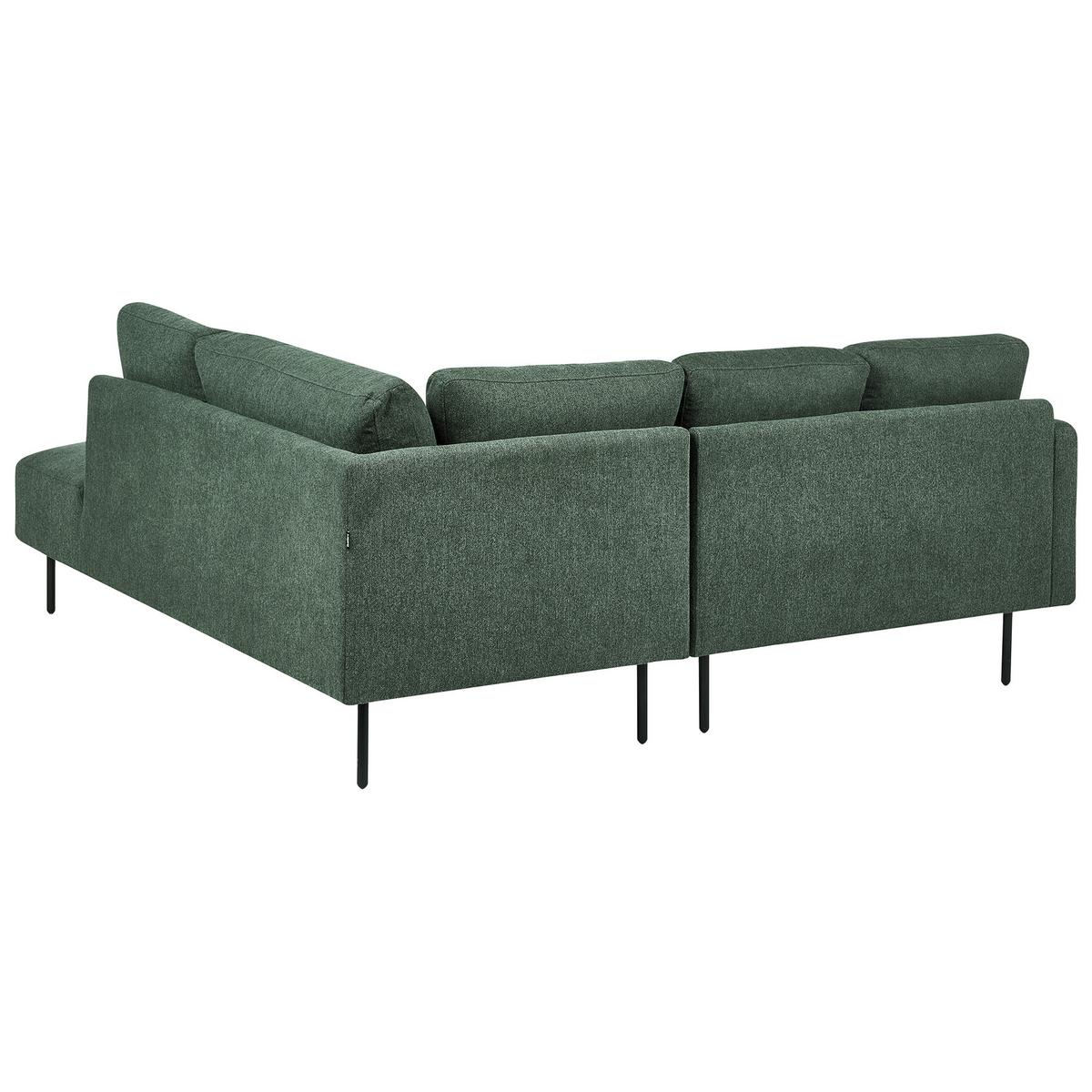 ECKSOFA Stoff Dunkelgrün linksseitig Breda - Dunkelgrün, Textil (210/200cm) - Beliani