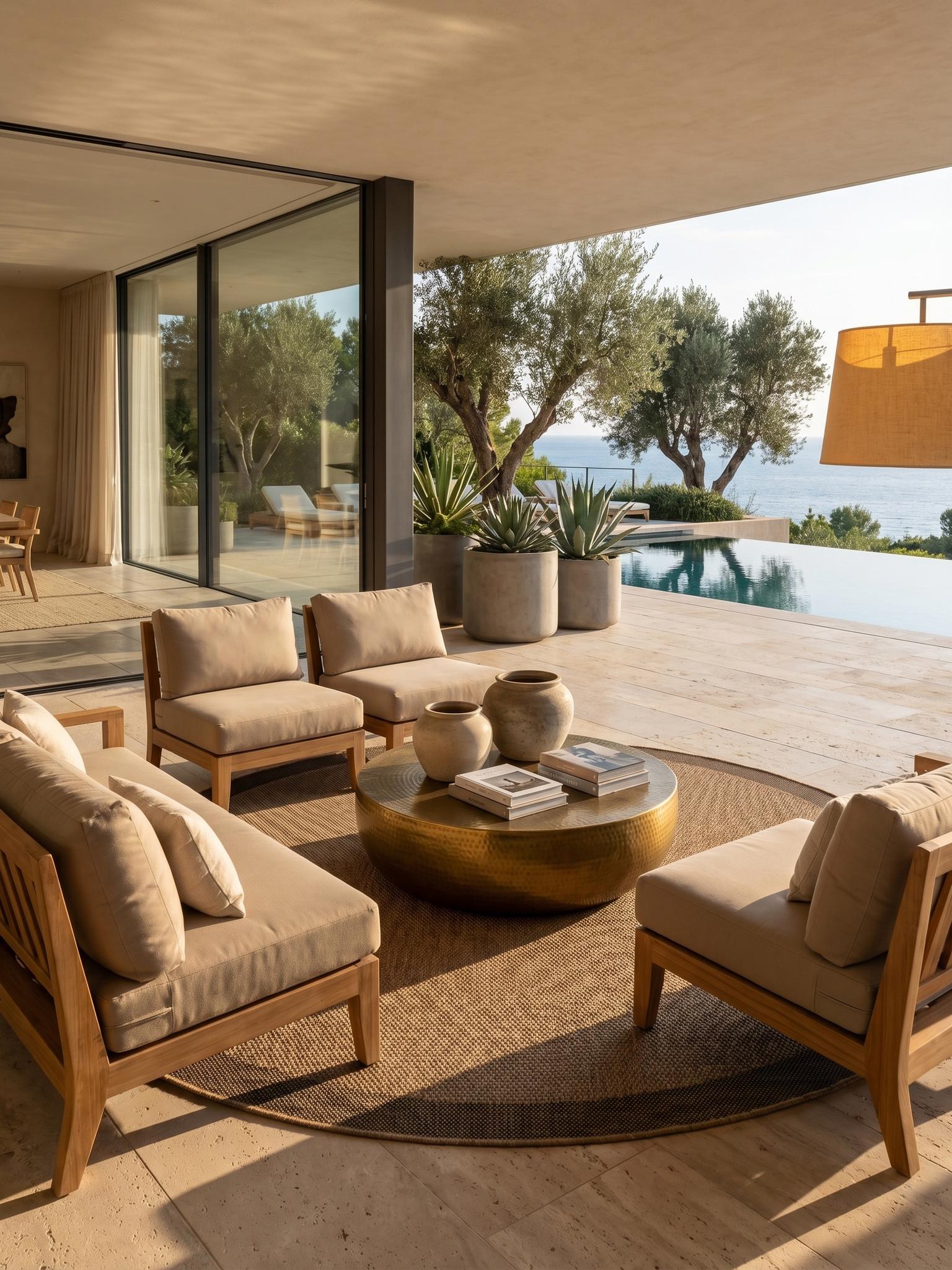 TEPPICH Outdoor ARLBERG in Beige, in Jute-Optik, aus Polypropylen, Ø 80 cm - Beige, Textil (80/80cm) - KADIMA DESIGN